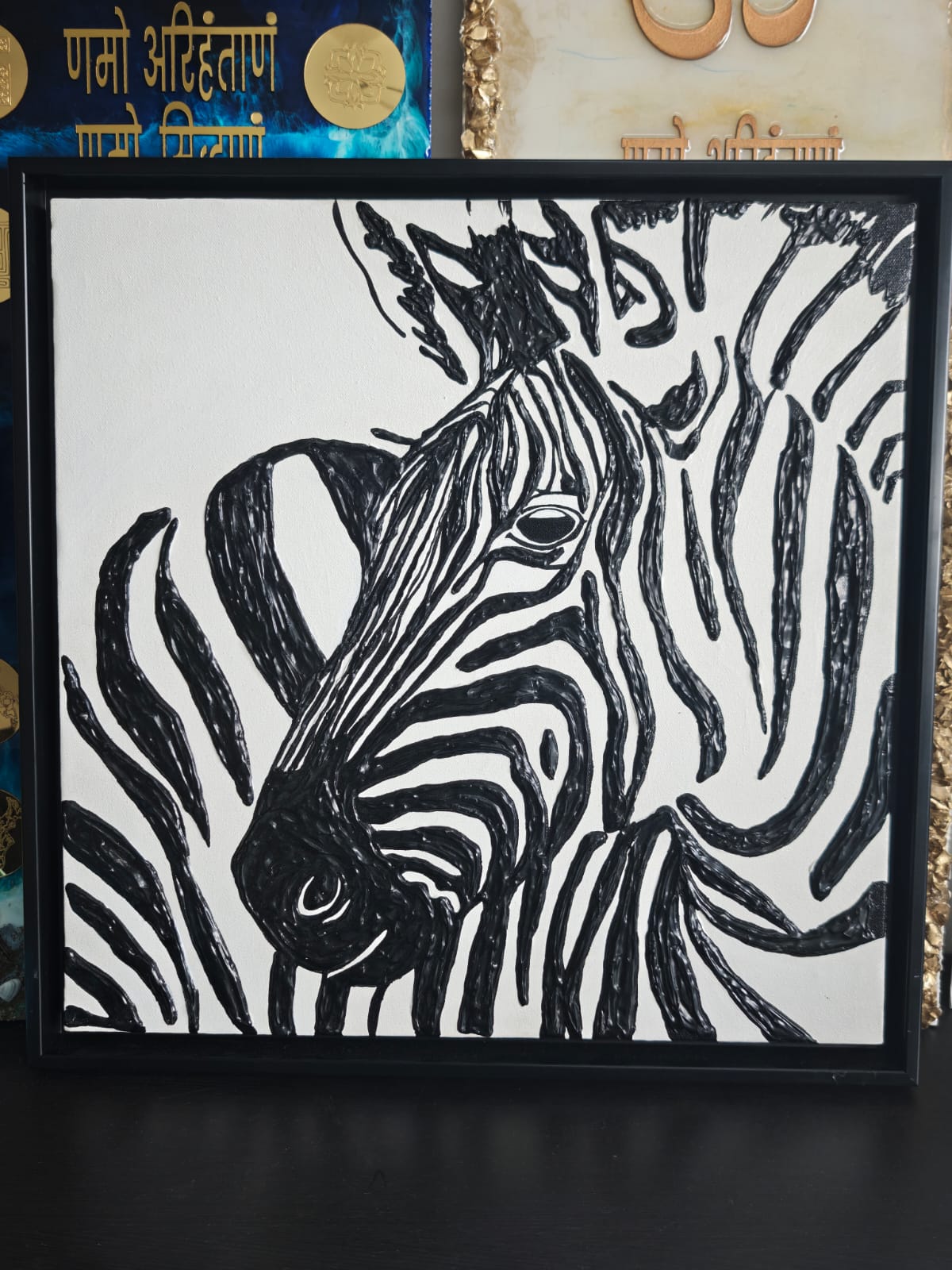 33 Zebra Clay Texture Painting | Acrylic | 20x20 inches