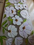 22 White Floral Clay Texture Painting | Acrylic
