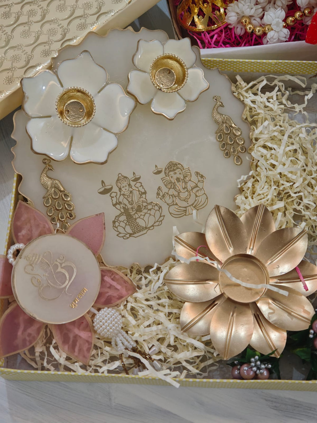 Diwali Gift Hamper with Puja Thali & Diyas