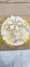 5 Handcrafted Resin Pooja Thali with 3D Floral & Diya Embellishments