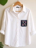 Elegant Handcrafted Pink & White Cotton Shirt – Artisanal Everyday Wear