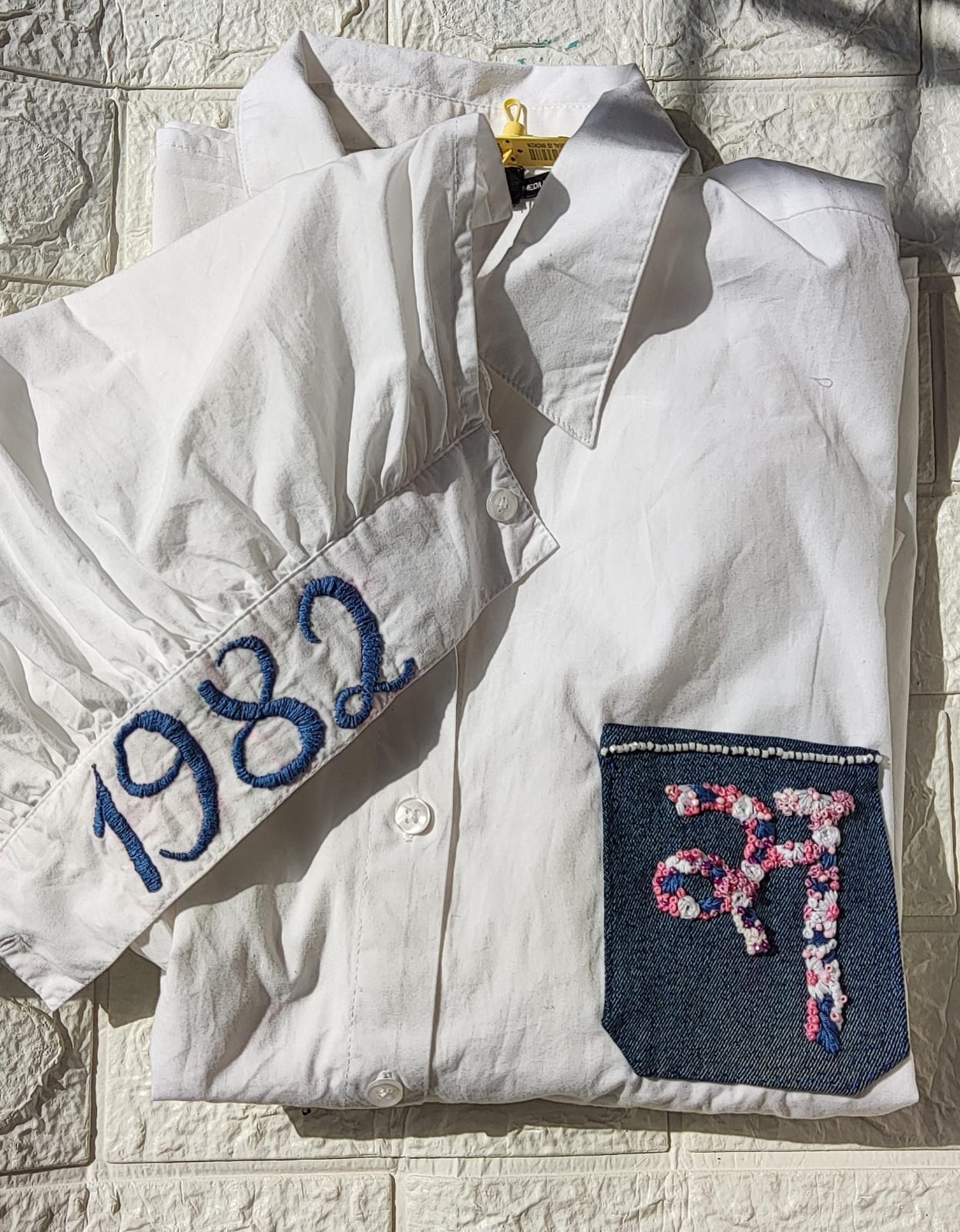 Elegant Handcrafted Pink & White Cotton Shirt – Artisanal Everyday Wear