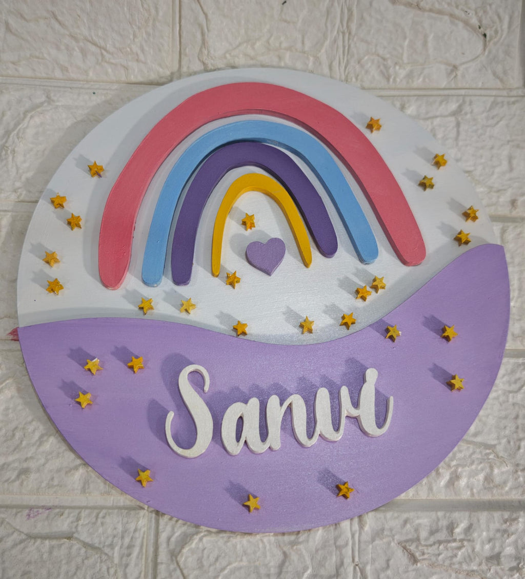 Personalized Name Wall Decor – Handcrafted Round Board