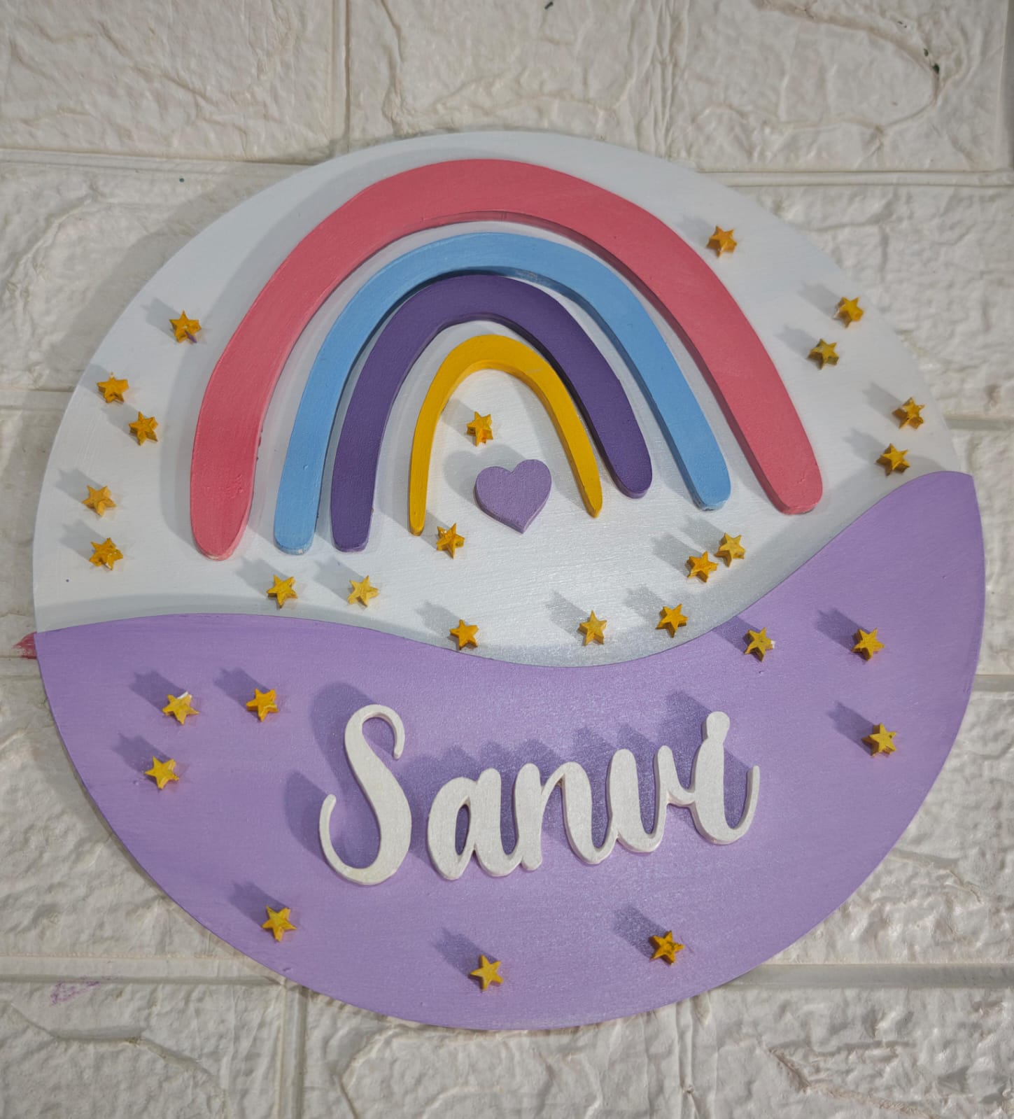 Personalized Name Wall Decor – Handcrafted Round Board