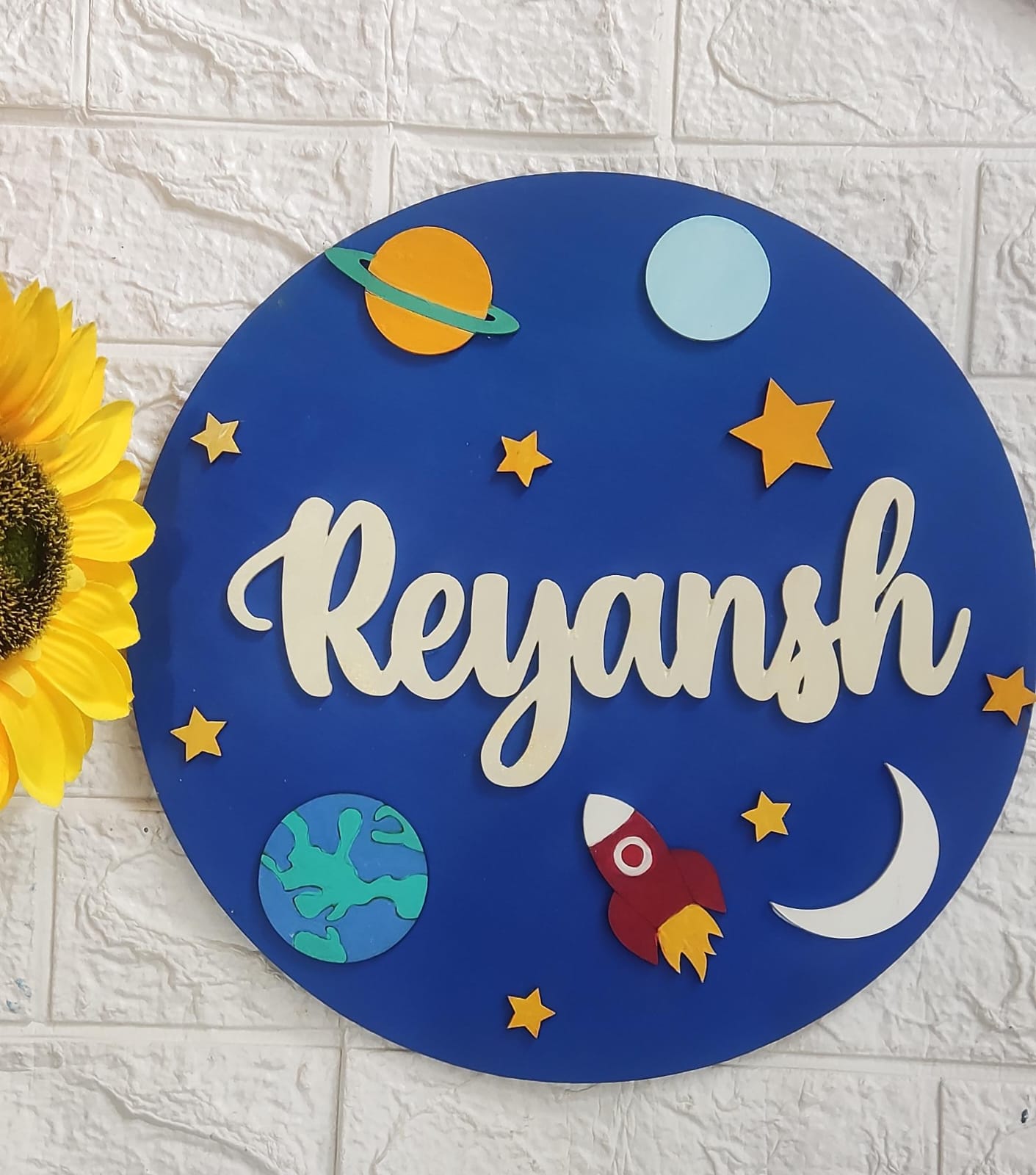 Personalized Name Wall Decor – Handcrafted Round Board