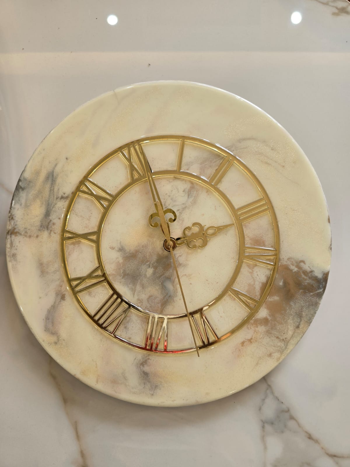 Handcrafted Resin Wall Clock | Luxury Home Decor | 12x12 inches