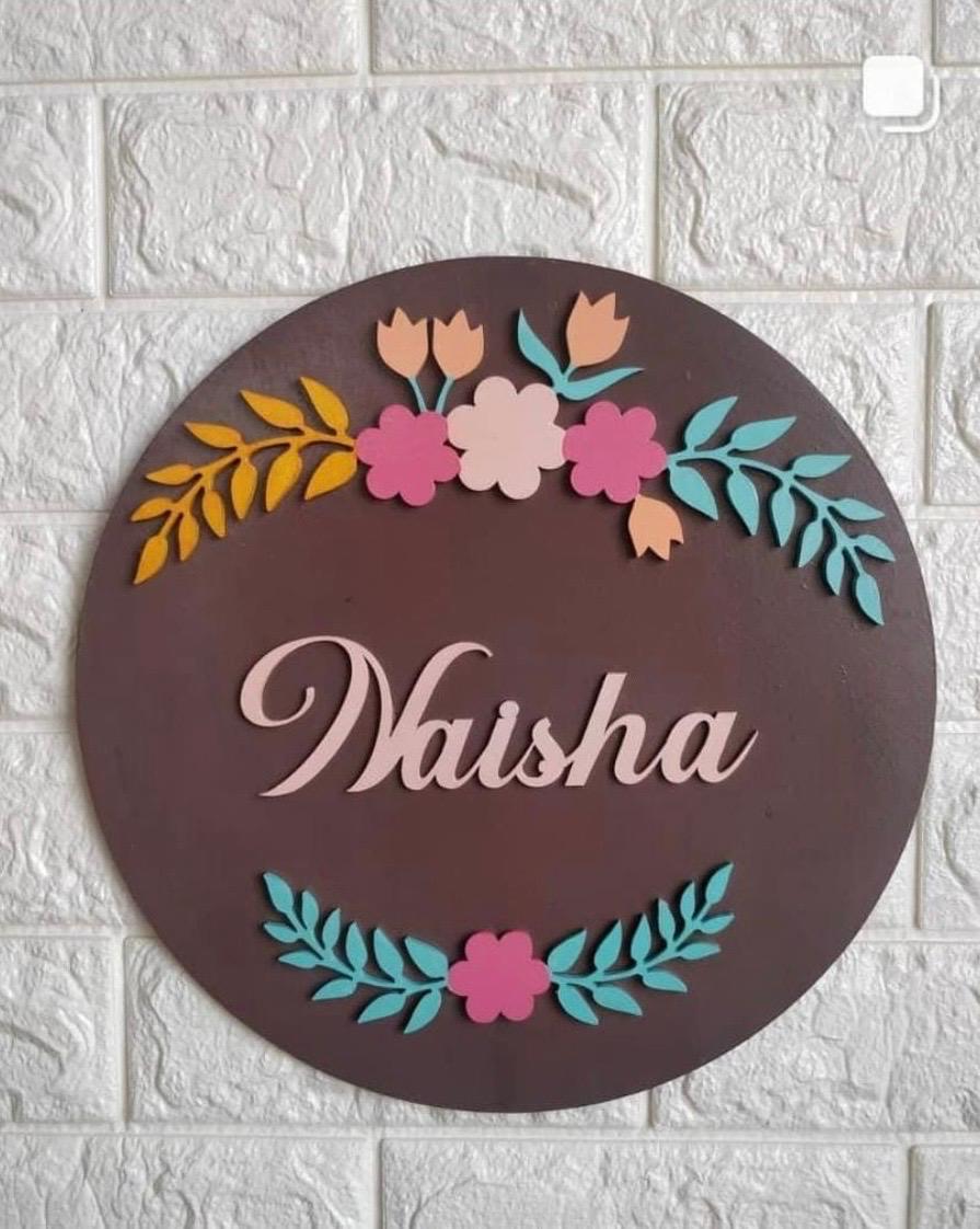 Personalized Name Wall Decor – Handcrafted Round Board